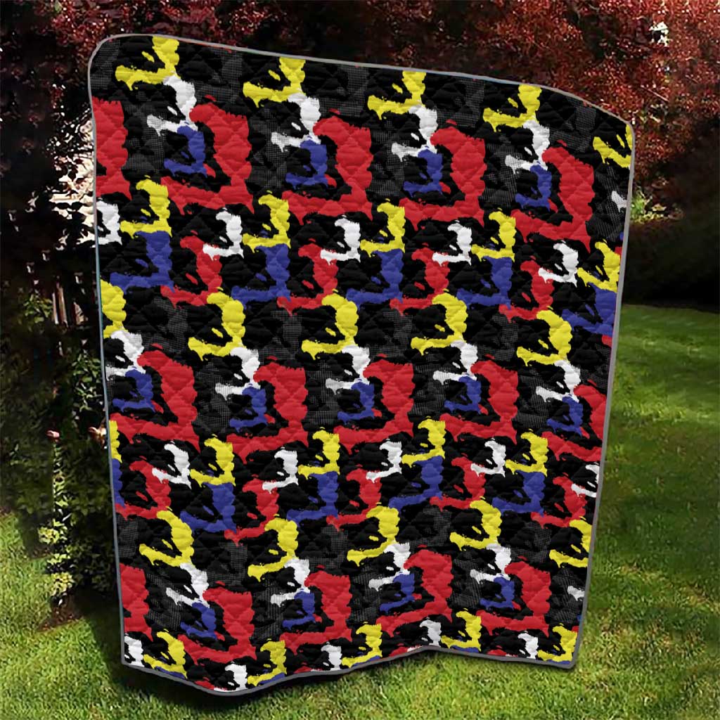 Haiti Map Camouflage Colorful Quilt - African Pride