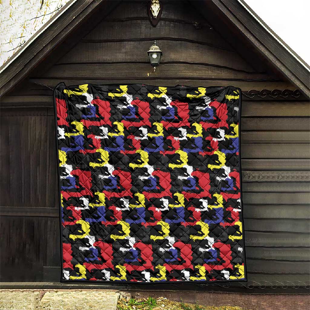 Haiti Map Camouflage Colorful Quilt - African Pride