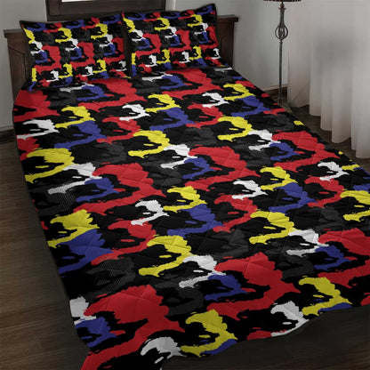 Haiti Map Camouflage Colorful Quilt Bed Set - African Pride