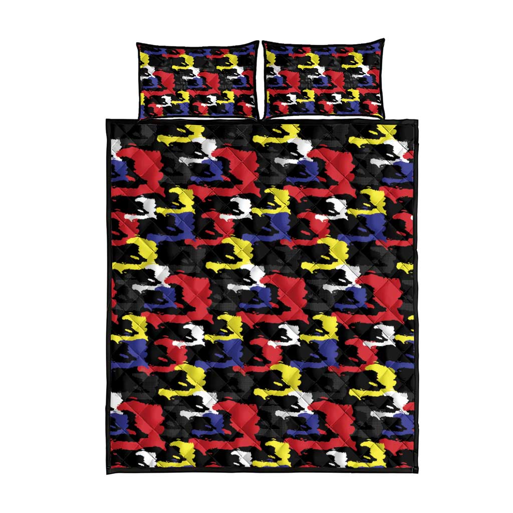 Haiti Map Camouflage Colorful Quilt Bed Set - African Pride