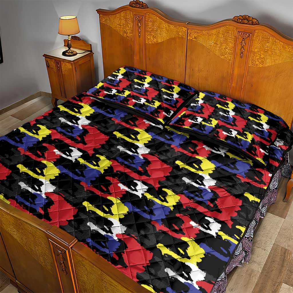 Haiti Map Camouflage Colorful Quilt Bed Set - African Pride