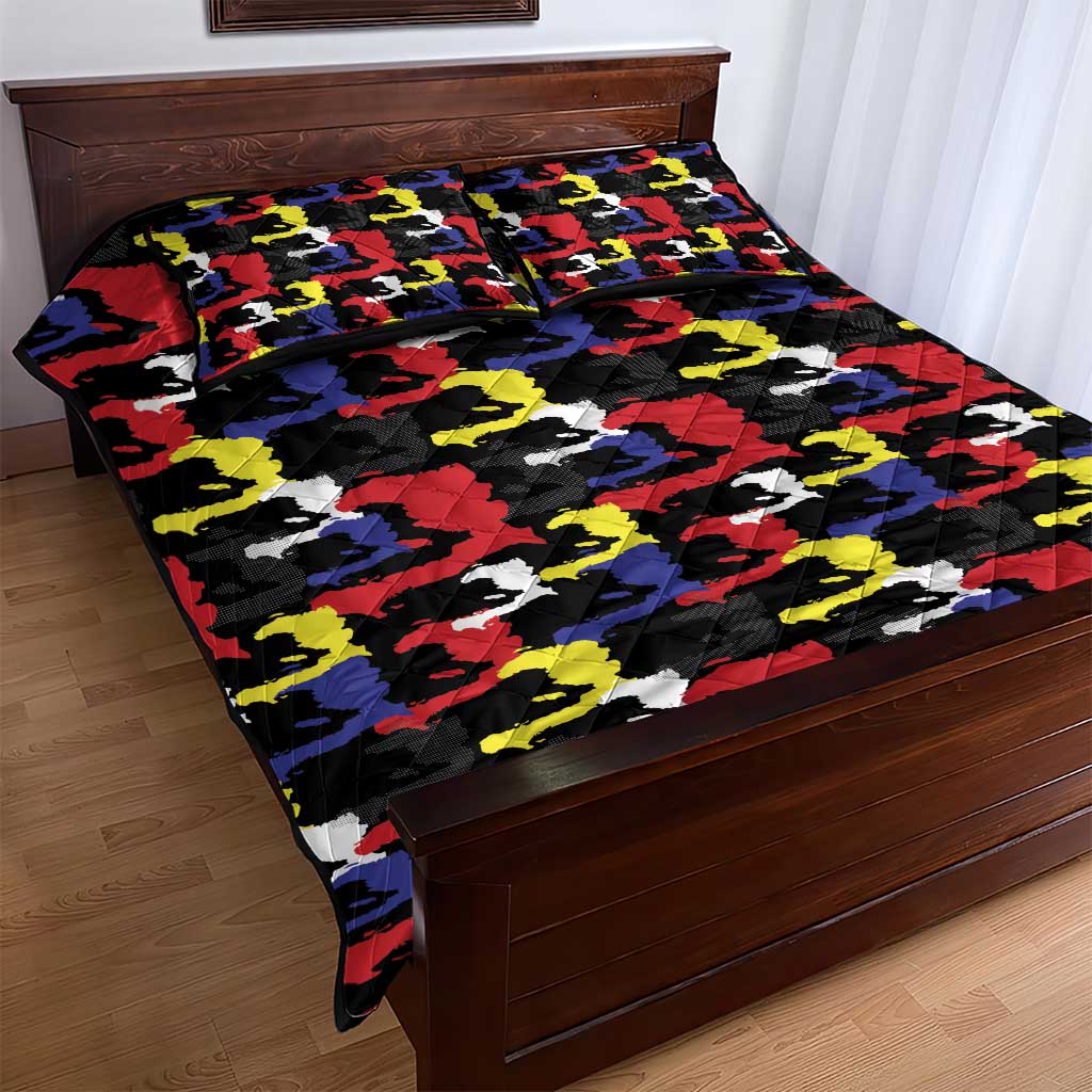Haiti Map Camouflage Colorful Quilt Bed Set - African Pride