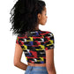 Haiti Map Camouflage Colorful Raglan Cropped T shirt - African Pride