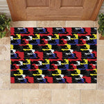 Haiti Map Camouflage Colorful Rubber Doormat - African Pride