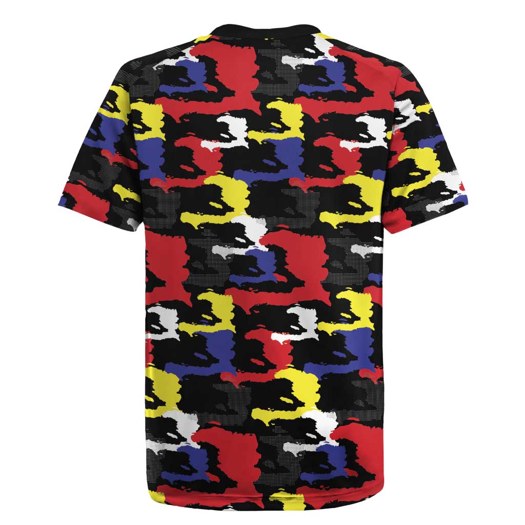 Haiti Map Camouflage Colorful Rugby Jersey - African Pride