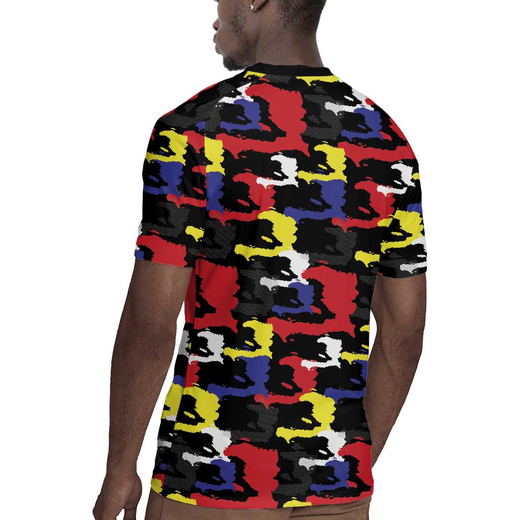 Haiti Map Camouflage Colorful Rugby Jersey - African Pride