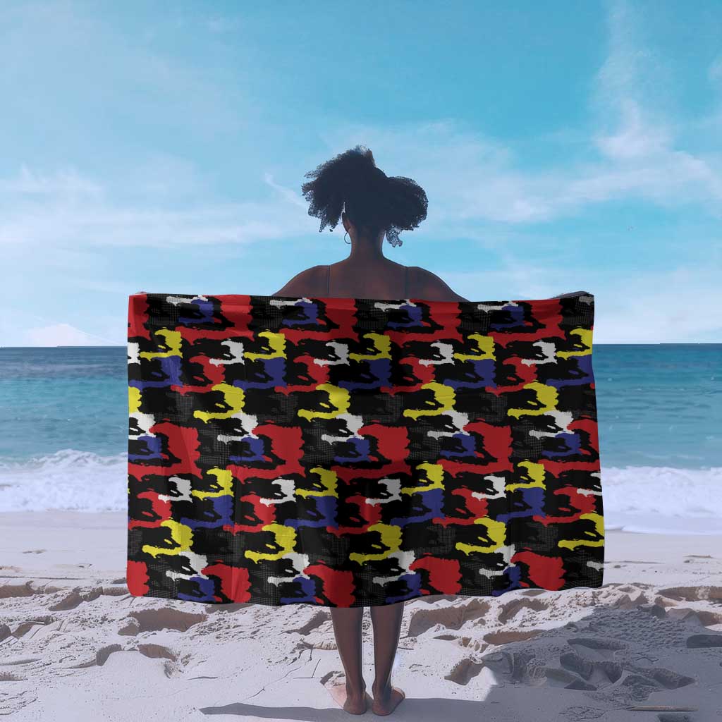 Haiti Map Camouflage Colorful Sarong - African Pride
