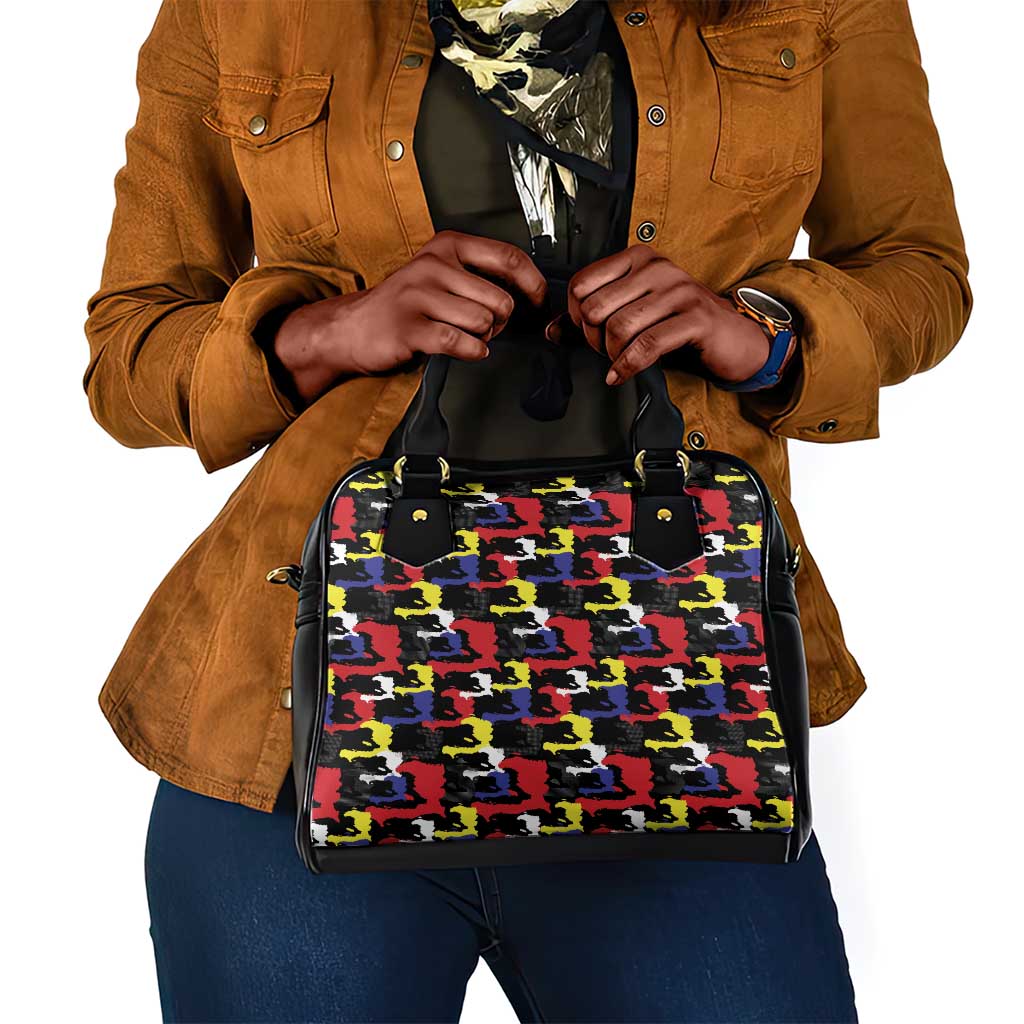 Haiti Map Camouflage Colorful Shoulder Handbag - African Pride