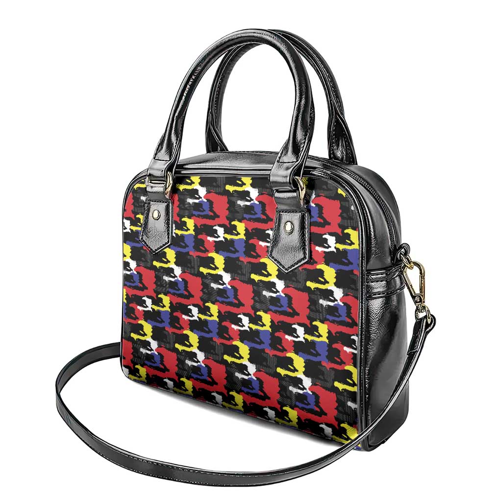Haiti Map Camouflage Colorful Shoulder Handbag - African Pride