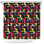 Haiti Map Camouflage Colorful Shower Curtain - African Pride