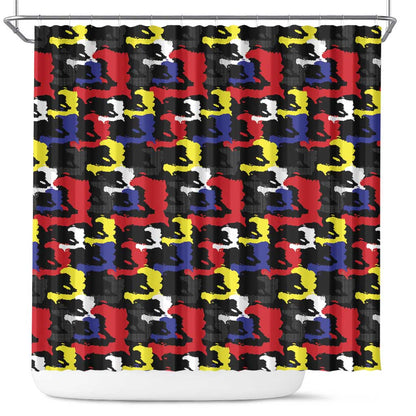 Haiti Map Camouflage Colorful Shower Curtain - African Pride