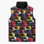 Haiti Map Camouflage Colorful Sleeveless Puffer Jacket - African Pride