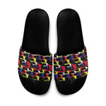 Haiti Map Camouflage Colorful Slide Sandals - African Pride