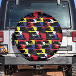 Haiti Map Camouflage Colorful Spare Tire Cover - African Pride