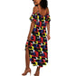 Haiti Map Camouflage Colorful Summer Maxi Dress - African Pride