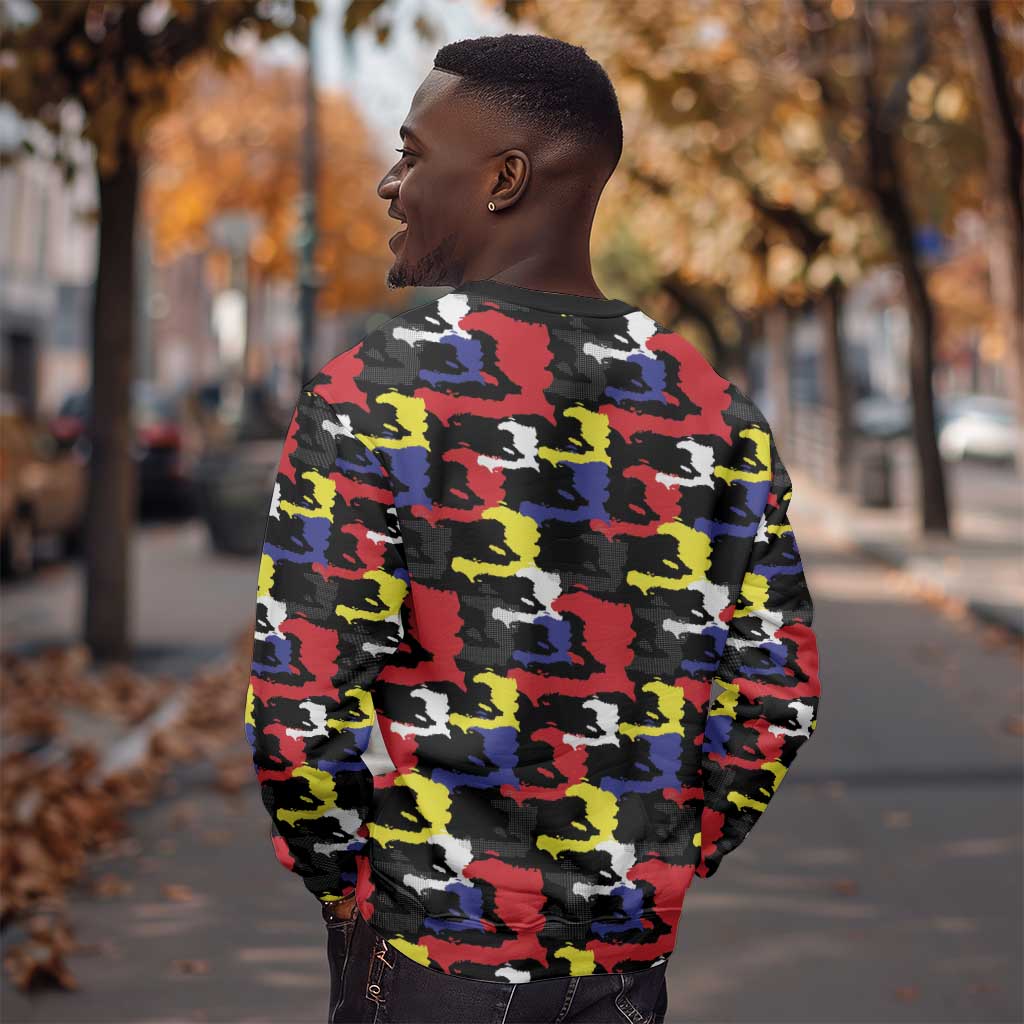 Haiti Map Camouflage Colorful Sweatshirt - African Pride