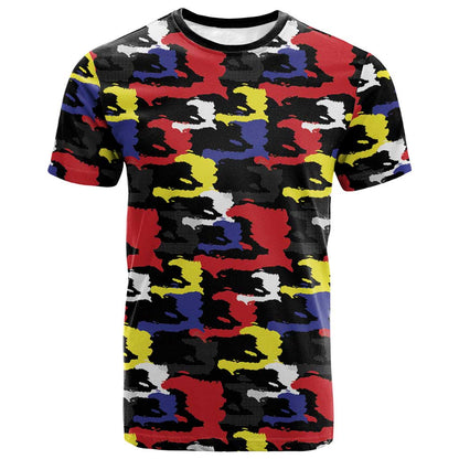 Haiti Map Camouflage Colorful T shirt - African Pride