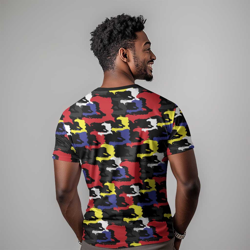 Haiti Map Camouflage Colorful T shirt - African Pride