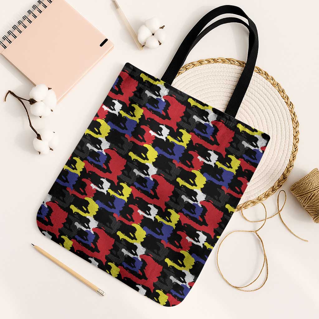 Haiti Map Camouflage Colorful Tote Bag - African Pride