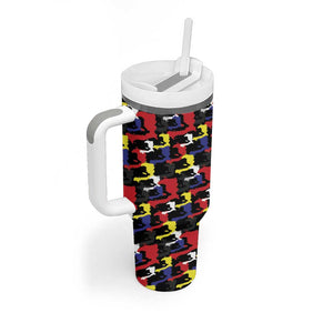 Haiti Map Camouflage Colorful Tumbler With Handle - African Pride