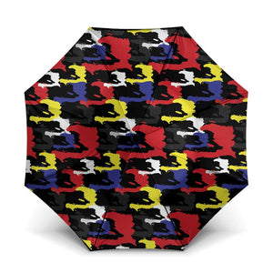 Haiti Map Camouflage Colorful Umbrella - African Pride