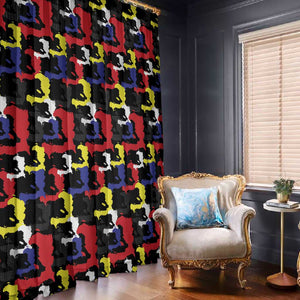 Haiti Map Camouflage Colorful Window Curtain - African Pride