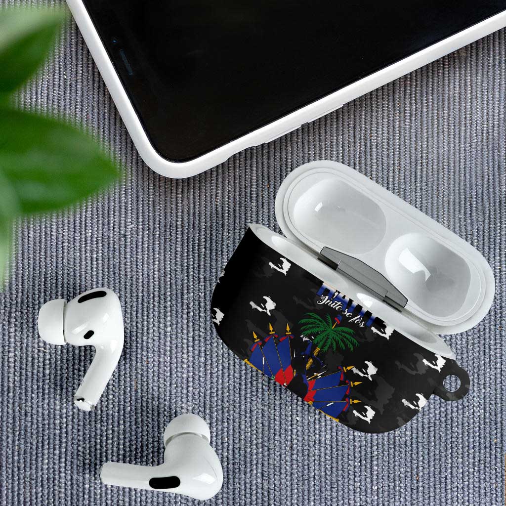 Haiti Map Camouflage AirPods Case Unique Style - African Pride