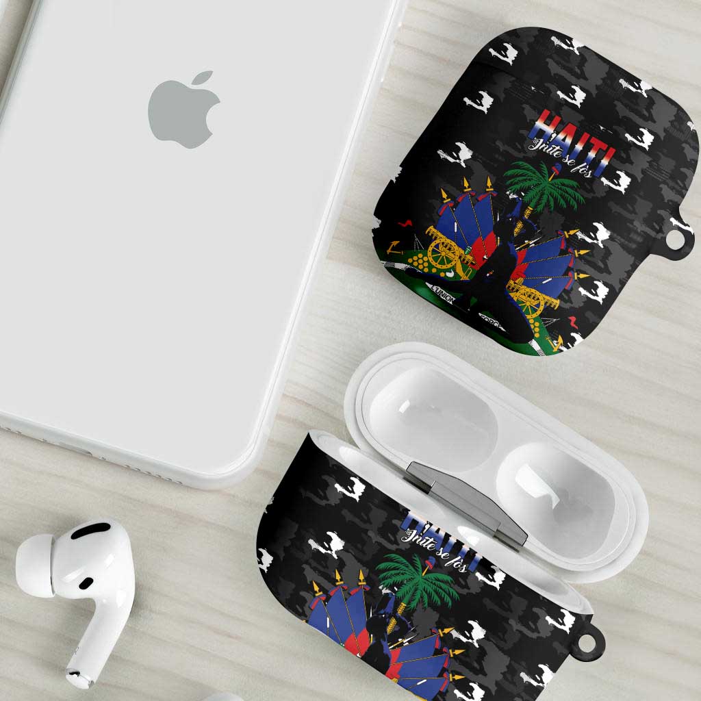 Haiti Map Camouflage AirPods Case Unique Style - African Pride
