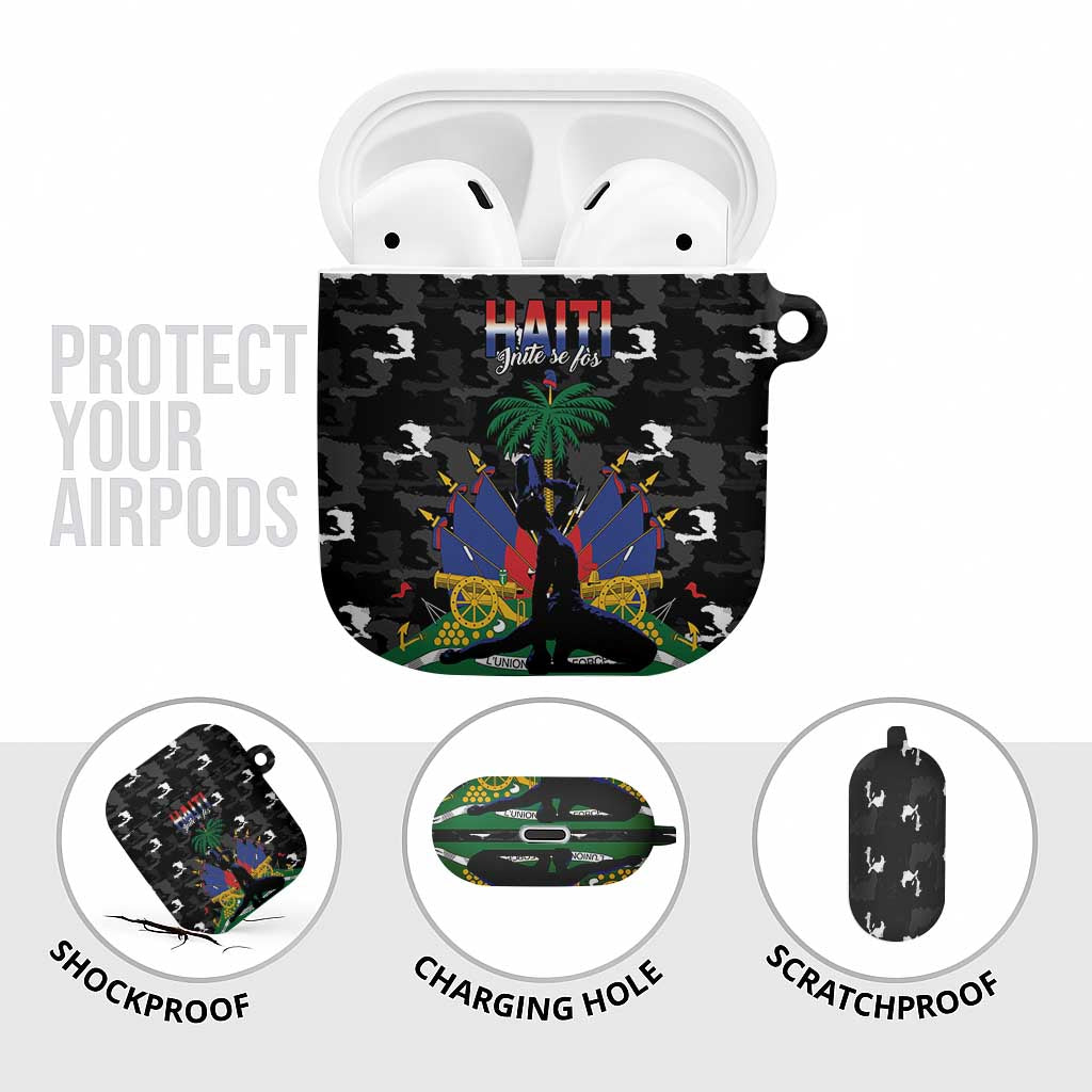 Haiti Map Camouflage AirPods Case Unique Style - African Pride