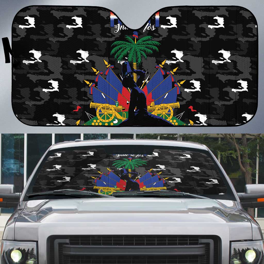 Haiti Map Camouflage Auto Sun Shade Unique Style - African Pride
