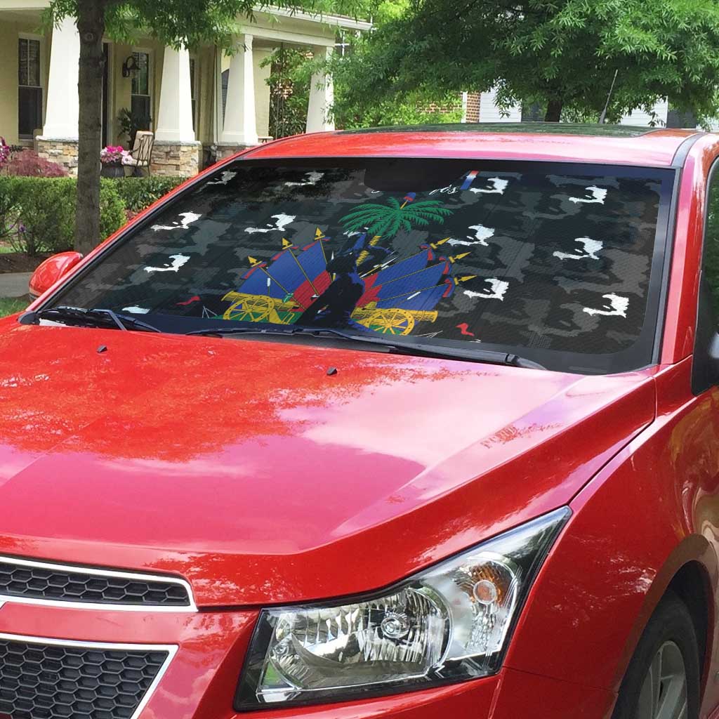 Haiti Map Camouflage Auto Sun Shade Unique Style - African Pride