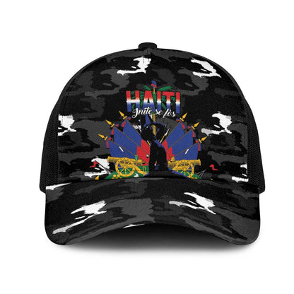 Haiti Map Camouflage Baseball Net Cap Unique Style - African Pride