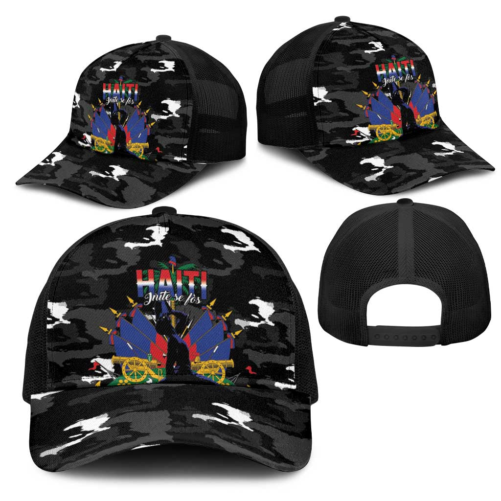 Haiti Map Camouflage Baseball Net Cap Unique Style - African Pride