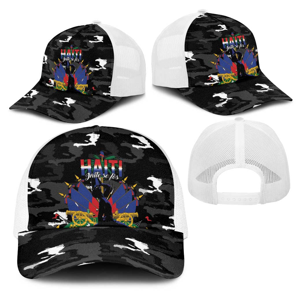 Haiti Map Camouflage Baseball Net Cap Unique Style - African Pride