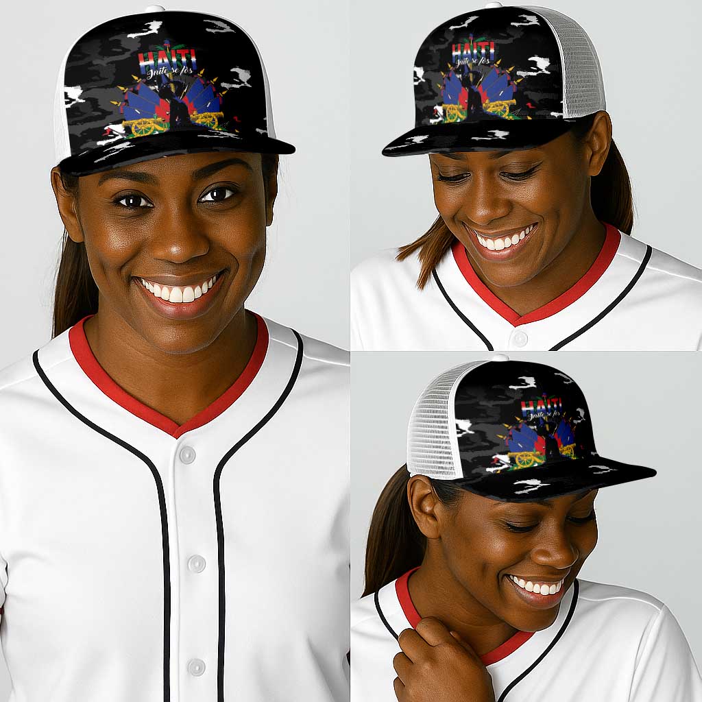 Haiti Map Camouflage Baseball Net Cap Unique Style - African Pride