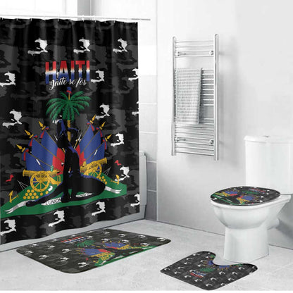 Haiti Map Camouflage Bathroom Set Unique Style - African Pride