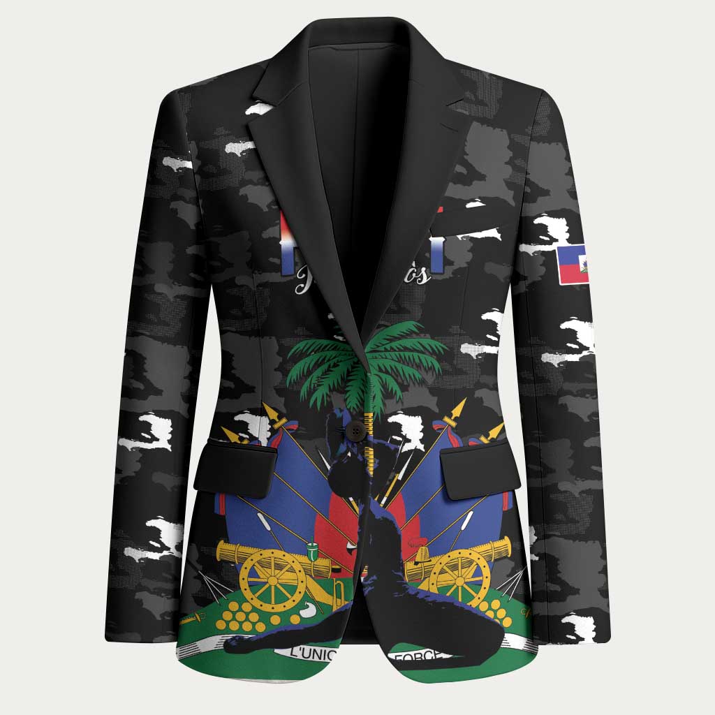 Personalized Haiti Map Camouflage Blazer Unique Style - African Pride