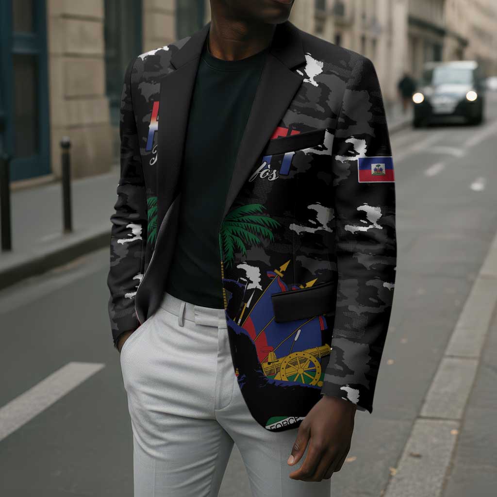 Personalized Haiti Map Camouflage Blazer Unique Style - African Pride