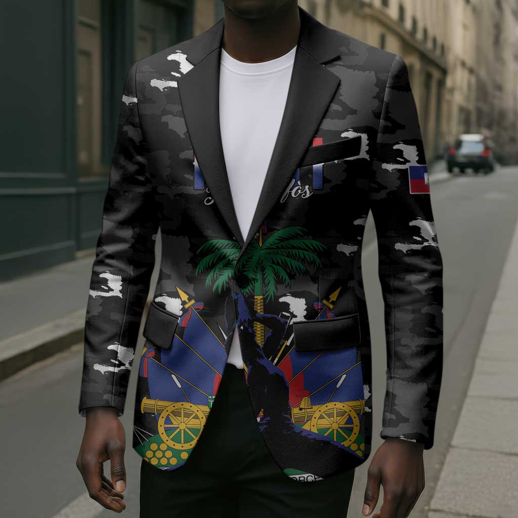 Personalized Haiti Map Camouflage Blazer Unique Style - African Pride