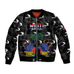Personalized Haiti Map Camouflage Bomber Jacket Unique Style - African Pride