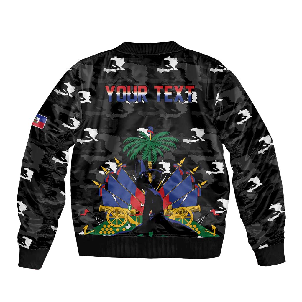 Personalized Haiti Map Camouflage Bomber Jacket Unique Style - African Pride
