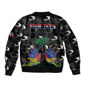 Personalized Haiti Map Camouflage Bomber Jacket Unique Style - African Pride