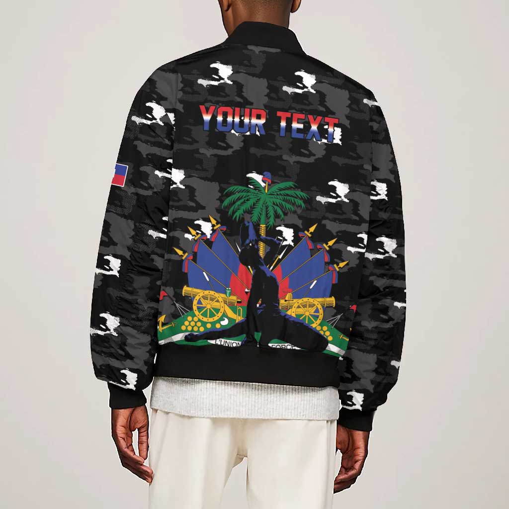 Personalized Haiti Map Camouflage Bomber Jacket Unique Style - African Pride