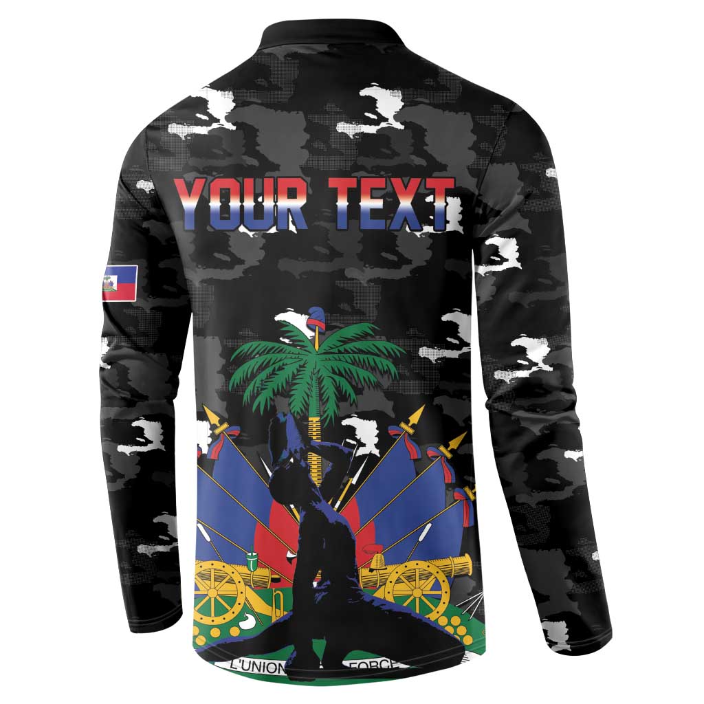 Personalized Haiti Map Camouflage Button Sweatshirt Unique Style