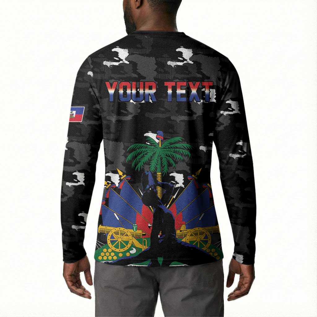 Personalized Haiti Map Camouflage Button Sweatshirt Unique Style