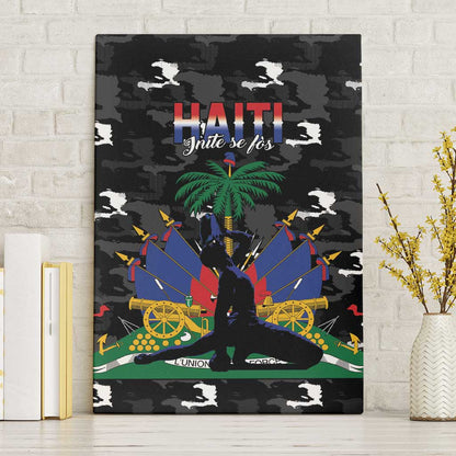 Haiti Map Camouflage Canvas Wall Art Unique Style - African Pride