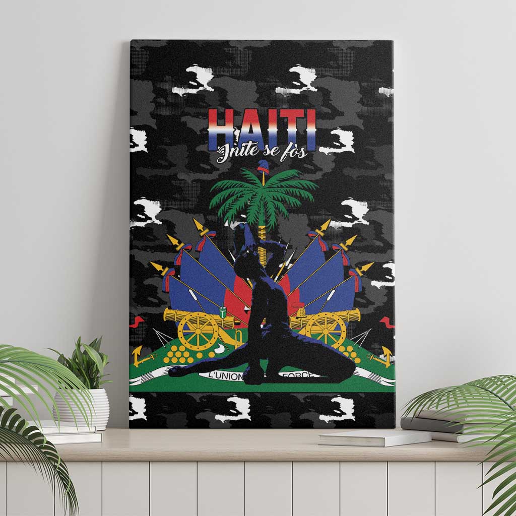 Haiti Map Camouflage Canvas Wall Art Unique Style - African Pride