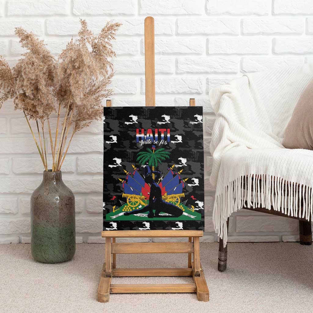 Haiti Map Camouflage Canvas Wall Art Unique Style - African Pride