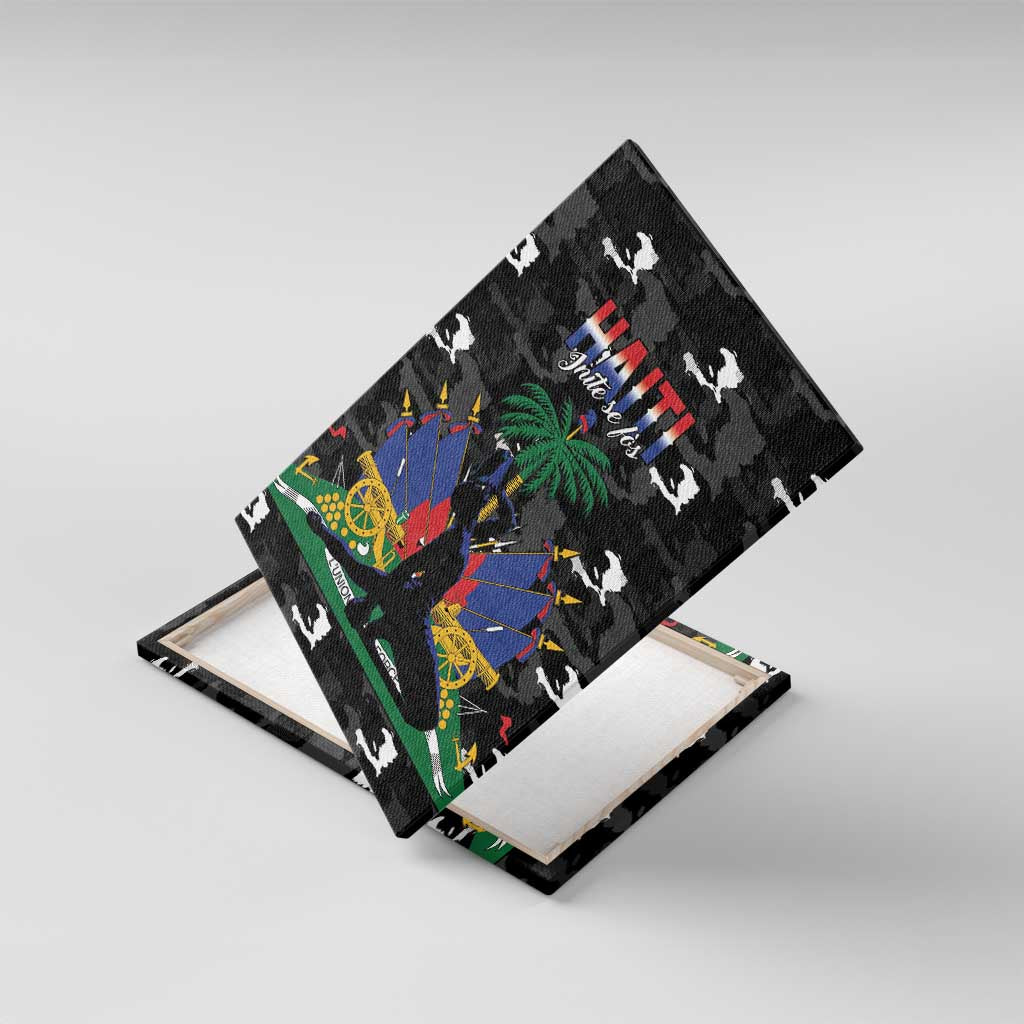 Haiti Map Camouflage Canvas Wall Art Unique Style - African Pride