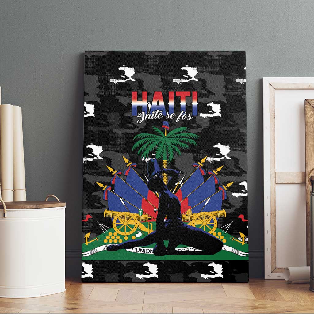 Haiti Map Camouflage Canvas Wall Art Unique Style - African Pride